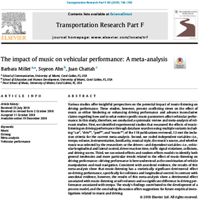 The impact of music on vehicular performance