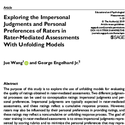 Exploring the impersonal judgements and personal preferences of raters in rater-mediated assessments with unfolding models